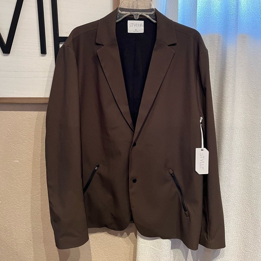 NWT Men's STYLUS Brown Wren Active Comfort Blazer Sport Coat